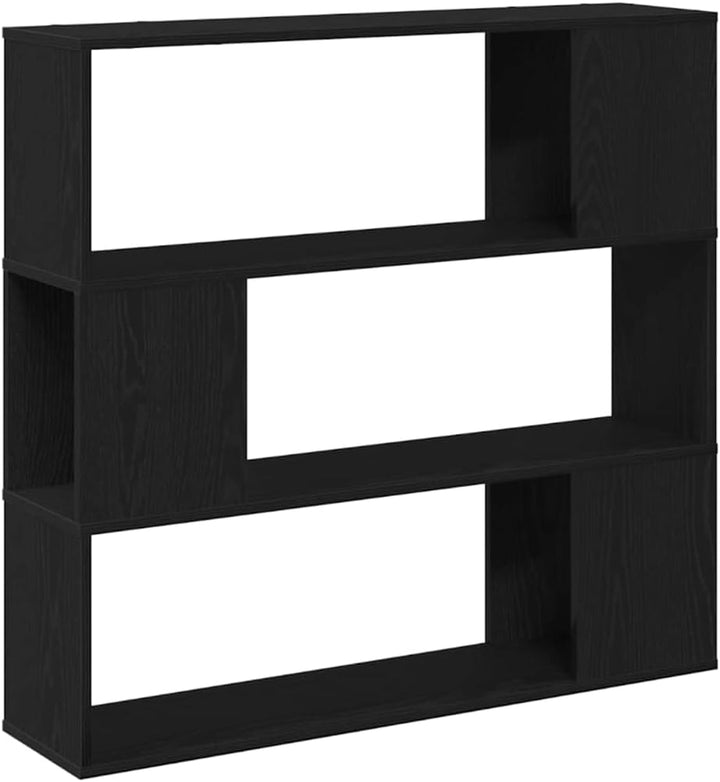 vidaXL TV-Schrankset Schwarz Eichen-Optik 100 x 24 x 94 cm, Wohzimmer Aufbewahrung, rechteckiger Med
