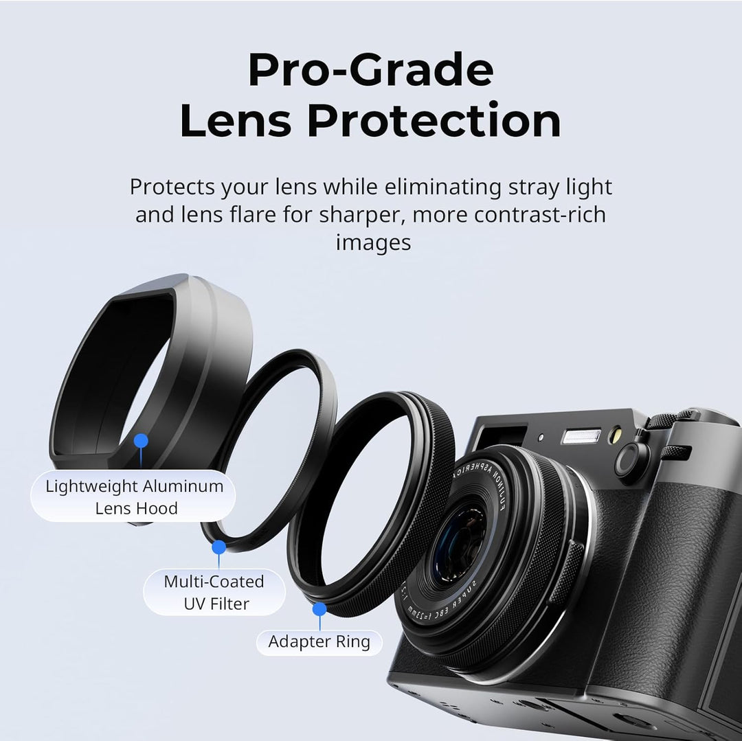 SMALLRIG UV-Filter mit Gegenlichtblende für FUJIFILM X100VI / X100V, UV-Filter mit 99% Lichtdurchläs