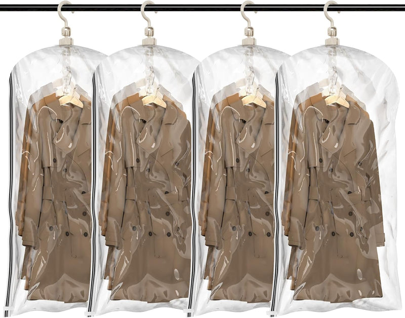TAILI Hängende Vakuumbeutel für Kleidung, 4 Packungen (105×70 cm), Vakuumierbeutel Kleidung für Anzü