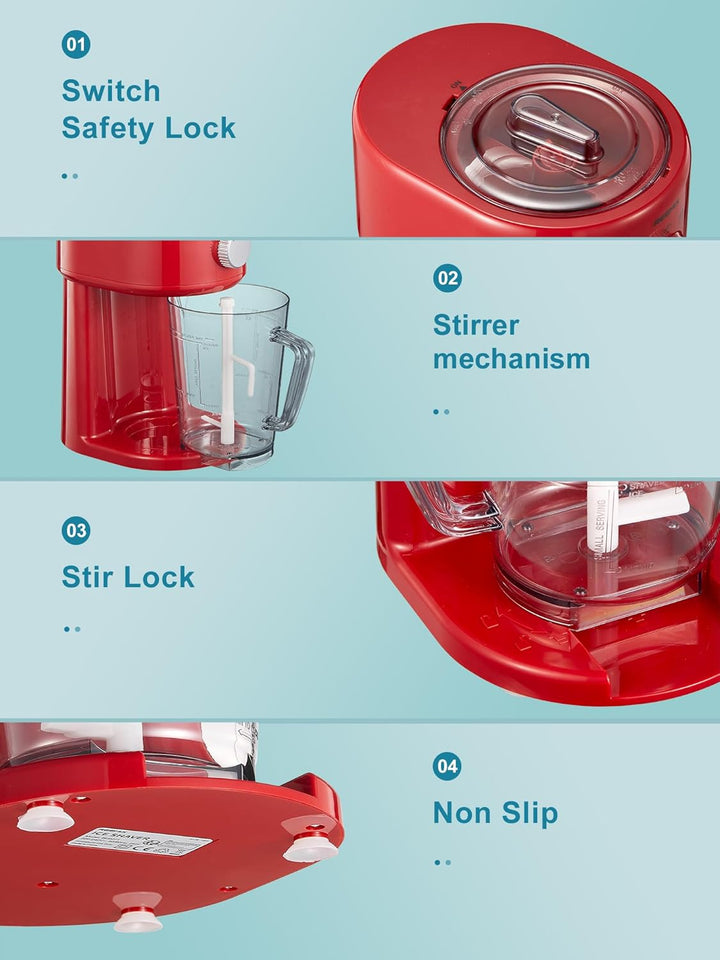 Reemix Slushy Maker Ice Shaver, Slush-Eis-Maschine, 3 Betriebs-Modi für grobes und feines Eis, Edels