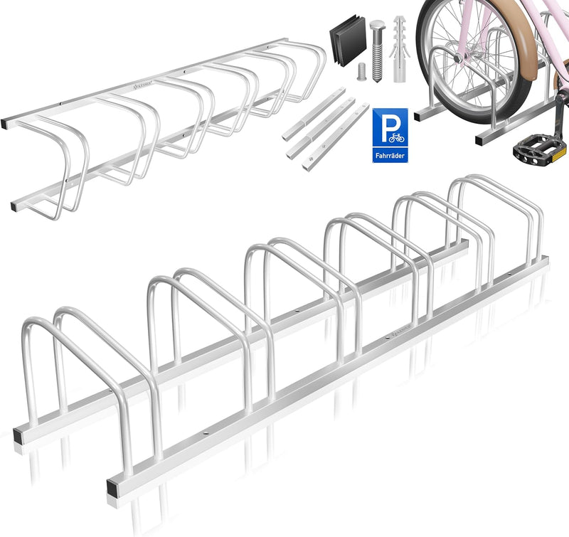 KESSER® Fahrradständer für 6 Fahrräder inkl. Parkschild | Mehrfachständer mit 37cm Radabstand für 30