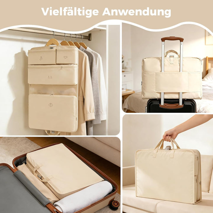 Kono Hängende Koffer Organizer Faltschrank Packwürfel Reisen mit Etikett Leichte Reisegepäck Organiz