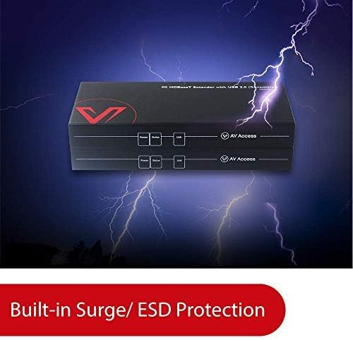AV Access HDMI USB Extender (HDBaseT) KVM, 100m 4K60Hz 1080p120Hz über Cat5e/6/6a/7, Tastatur + Maus