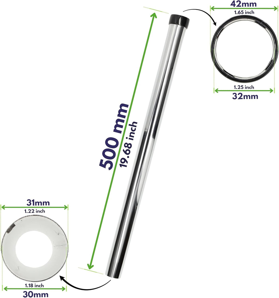 2x Metall Saugrohr für Kärcher Staubsauger Serie T 12/1 - Hf/eco!efficiency / .., NW32, 500mm von Mi