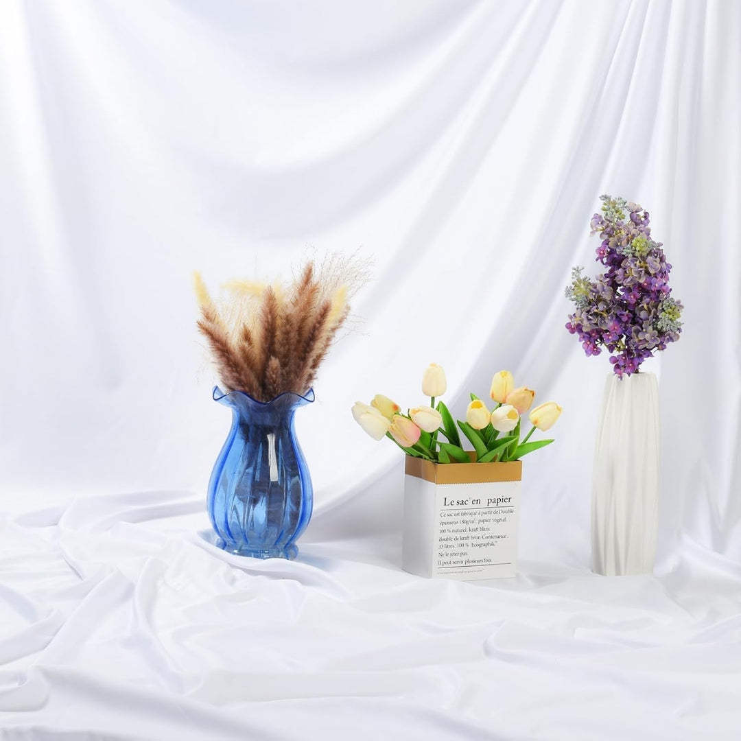 Spardar Foto Hintergrund, 3M X 4.5M Weiss Fotostudio Hintergrund mit 4 Klemmen, Faltbarer Fotohinter