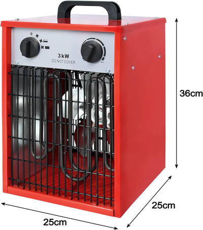 XMTECH Heizlüfter Elektroheizung 3kW 220V - Bauheizer Elektroheizer Heizstrahler Heizgeraet Heizgebl