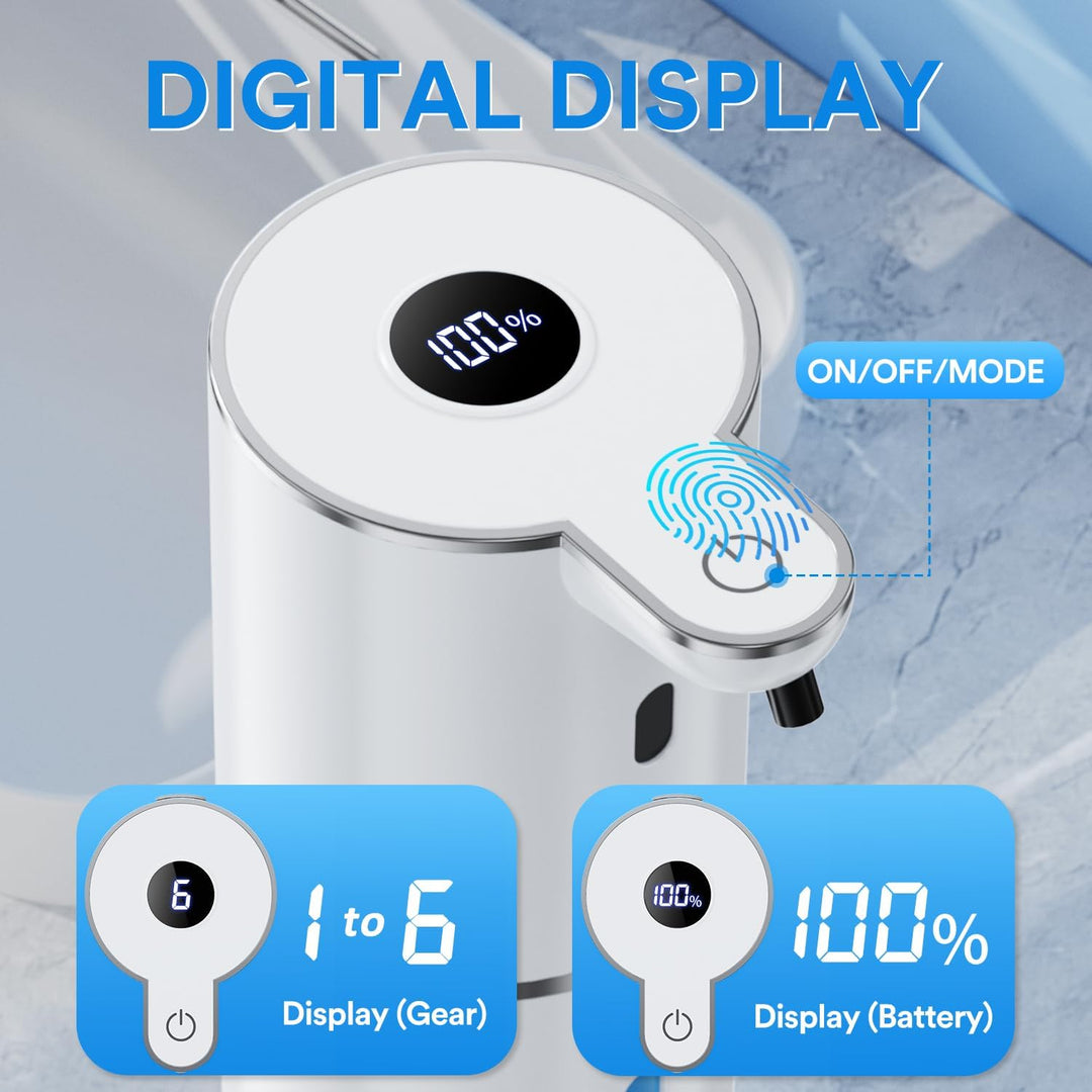 Seifenspender Automatisch mit digitaler Anzeige,380ml Elektrischer Seifenspender mit Sensor,Wandmont