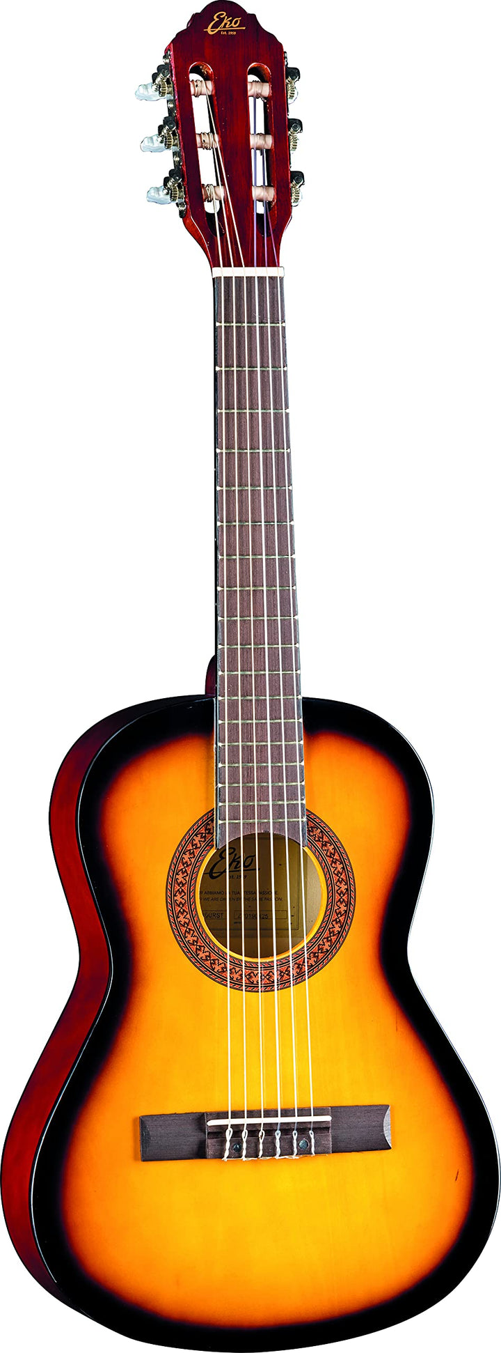 EKO GUITARS – CS-2 SUNBURST Klassikgitarre Studio-Serie, Massstab 1/2, Farbe Sunburst
