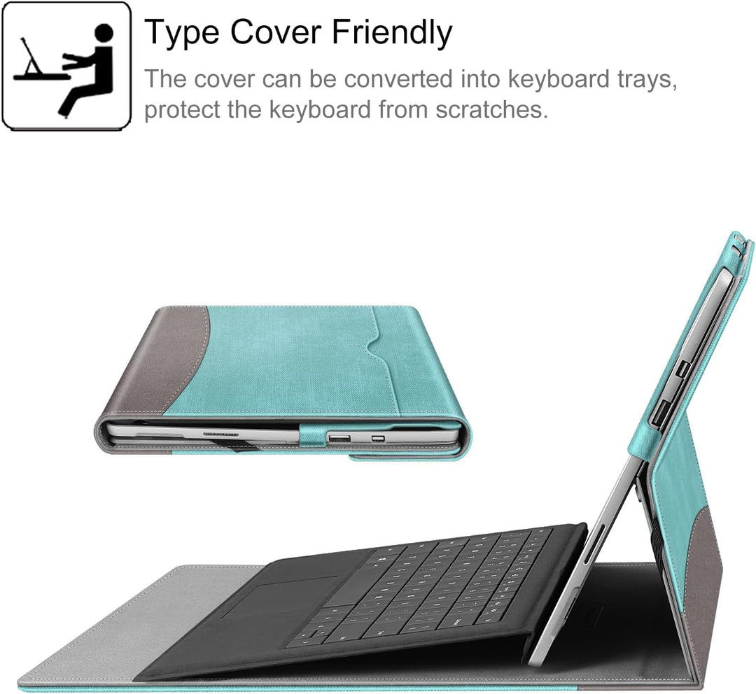 Fintie Hülle für Microsoft Surface Pro 7+ / 7/6 / 5/4 / 3 - Multi-Sichtwinkel Kunstleder Tasche Schu