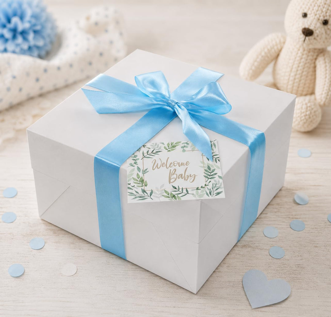 dubistda© Windeltorte CAKEBOX für Jungen blau | Geschenk für Jungs zur Geburt Babyparty Babyshower (