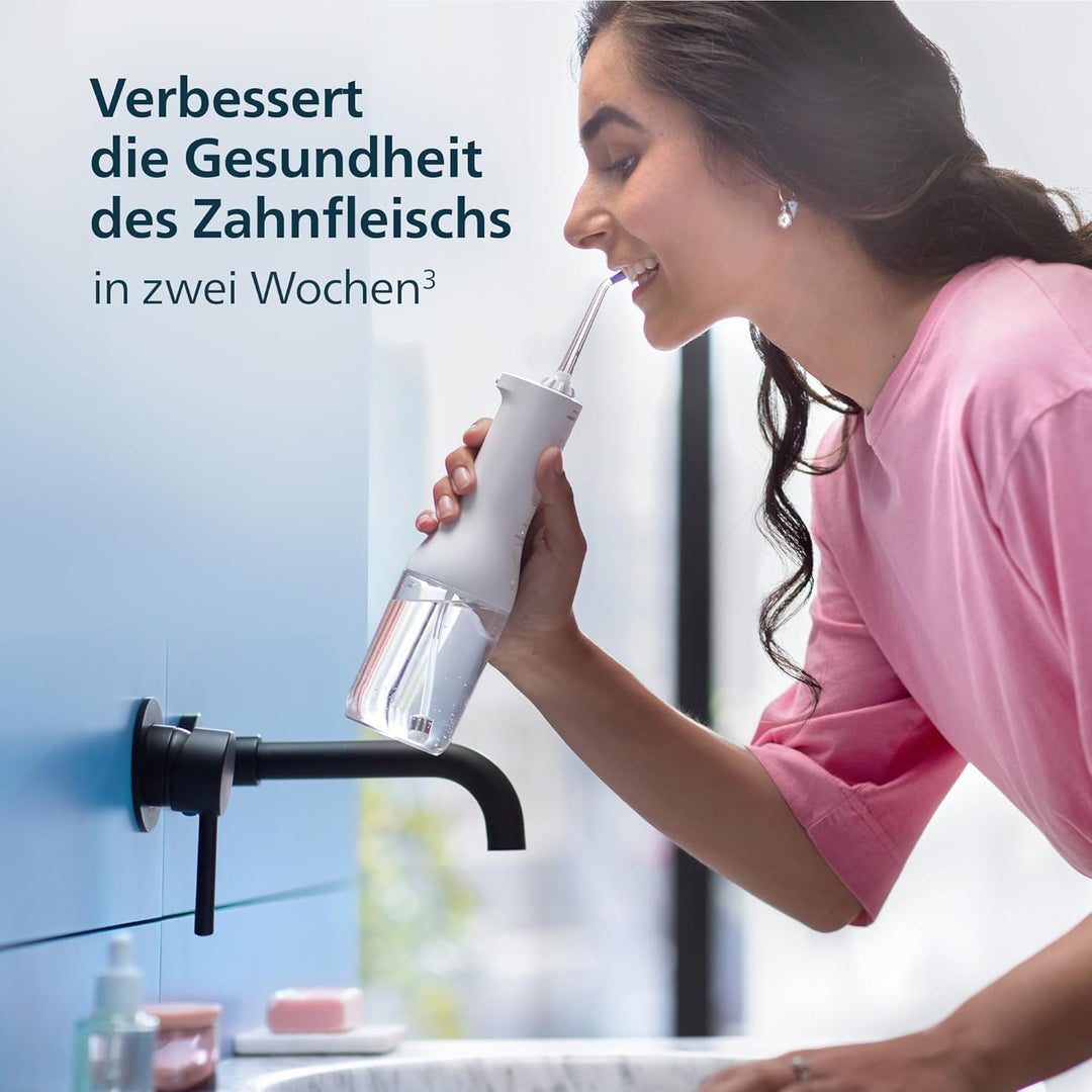 Philips Sonicare kabelloser Power Flosser 3000 Munddusche; Wasser-Flosser für Zähne, Zahnfleisch und