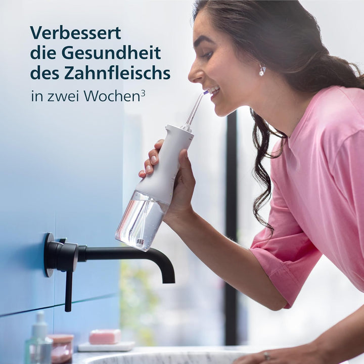 Philips Sonicare kabelloser Power Flosser 3000 Munddusche; Wasser-Flosser für Zähne, Zahnfleisch und