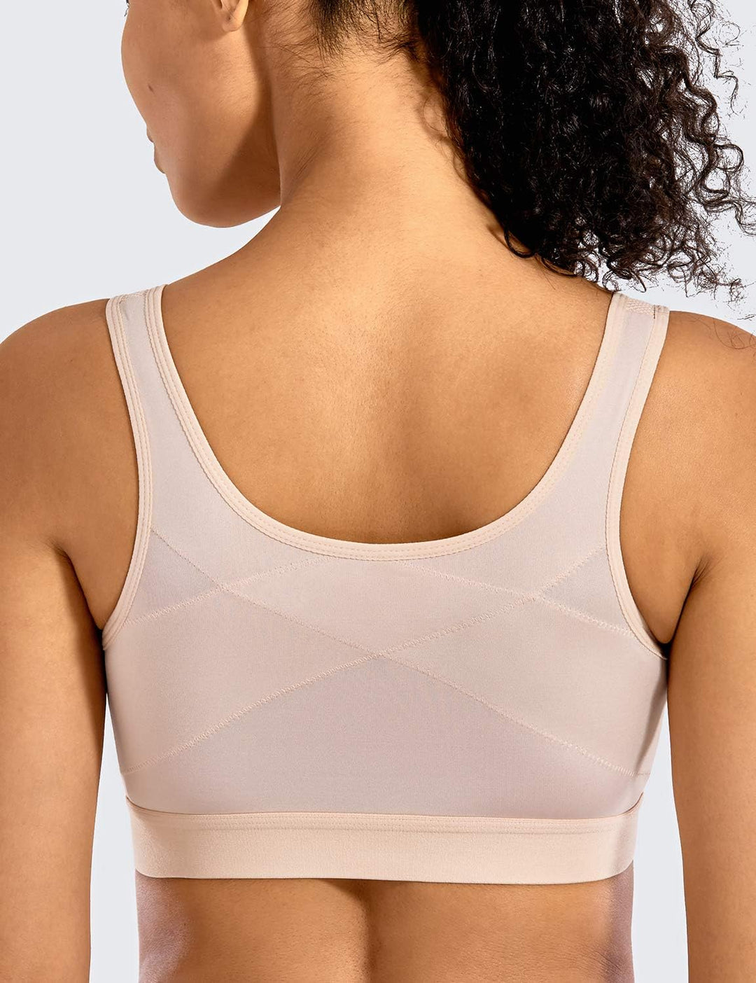 SYROKAN Damen Sport BH Starker Halt - Vorderverschluss Ohne Bügel Und Einlagen für Nach Brust OP Fit