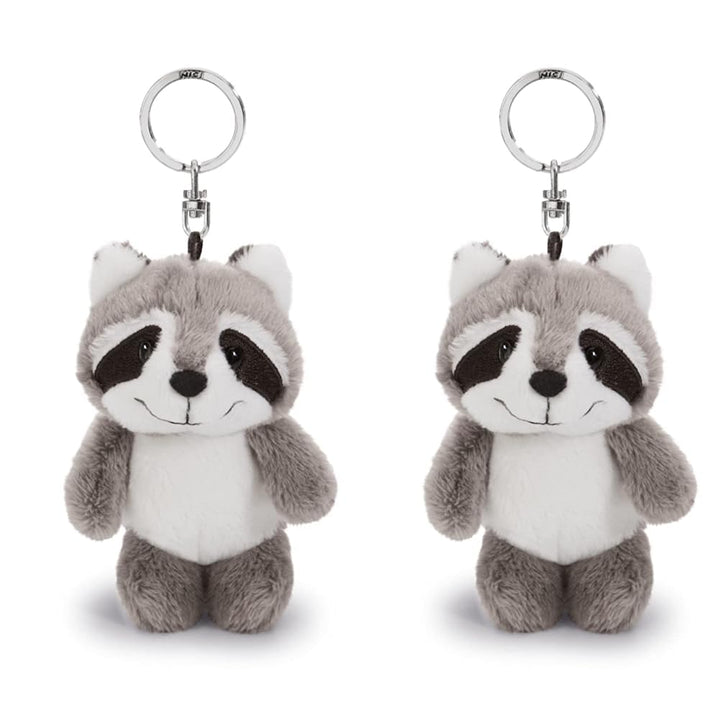 NICI 47869 Schlüsselanhänger Waschbär Rod 10cm, GRAU, One-Size (Packung mit 2) Einheitsgrösse (Packu