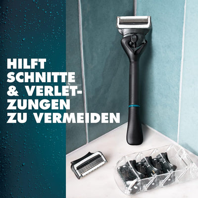 Gillette Intimate Rasierklingen, 6 Ersatzklingen für Nassrasierer Herren, mit verbesserten Gleitstre