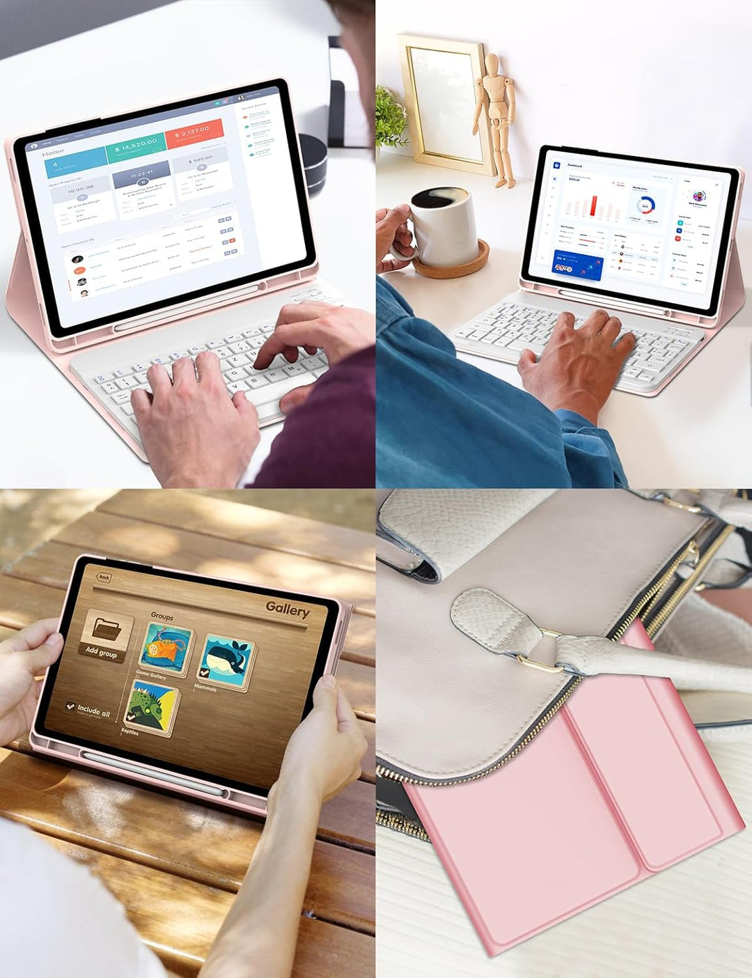 Hülle mit Tastatur für Samsung Galaxy Tab A9 Plus 11 Zoll 2023, QWERTZ Deutsche, Magnetisch Abnehmba