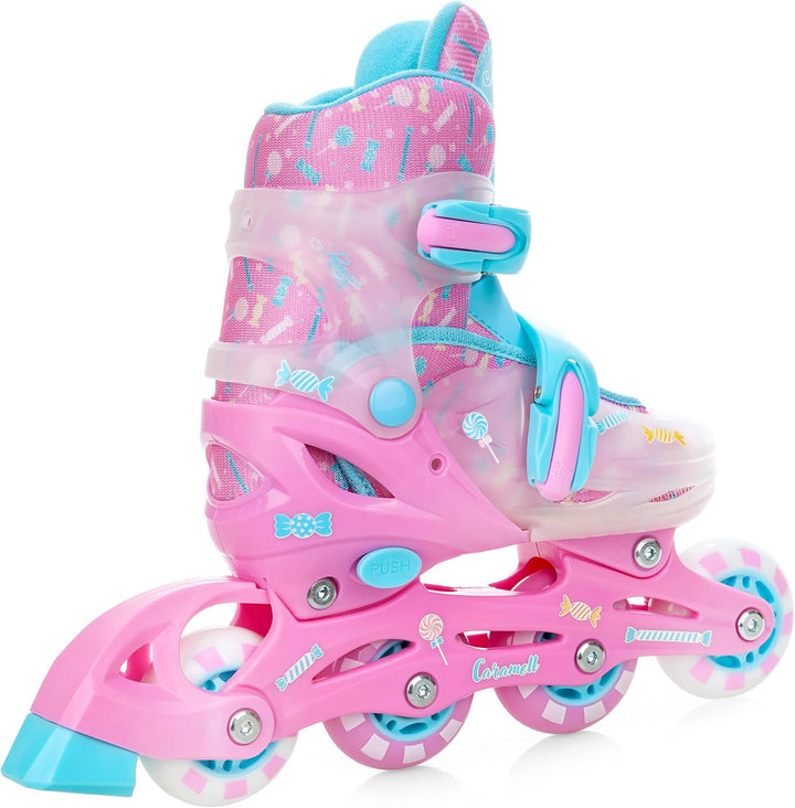 RAVEN Inline Skates Inliner für Kinder Mädchen verstellbar mit LED Leuchtrad 30-33 (18,5cm-20,5cm) C