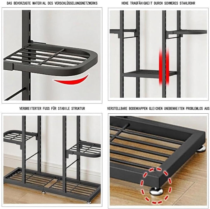 Litake Pflanzenregal Metall, 5 Ebenen Blumenständer für Innen &amp; Aussen | Metall Pflanzenregal mit 5