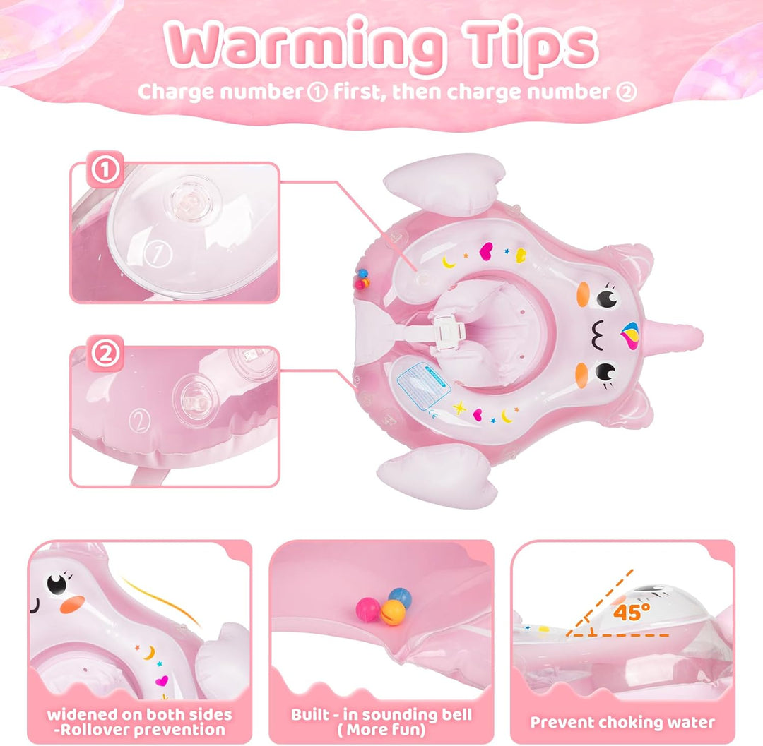 Parner Schwimmring Baby mit UPF50+ Sonnendach, Schwimmhilfe Baby für den Pool, Verstellbarer Sicherh