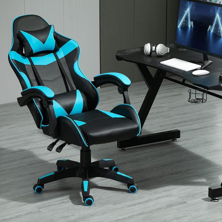 mcc direct Bürostuhl Ergonomisch, Schreibtischstuhl, Drehstuhl, Gaming Sessel, Gamingstuhl (Blau), B