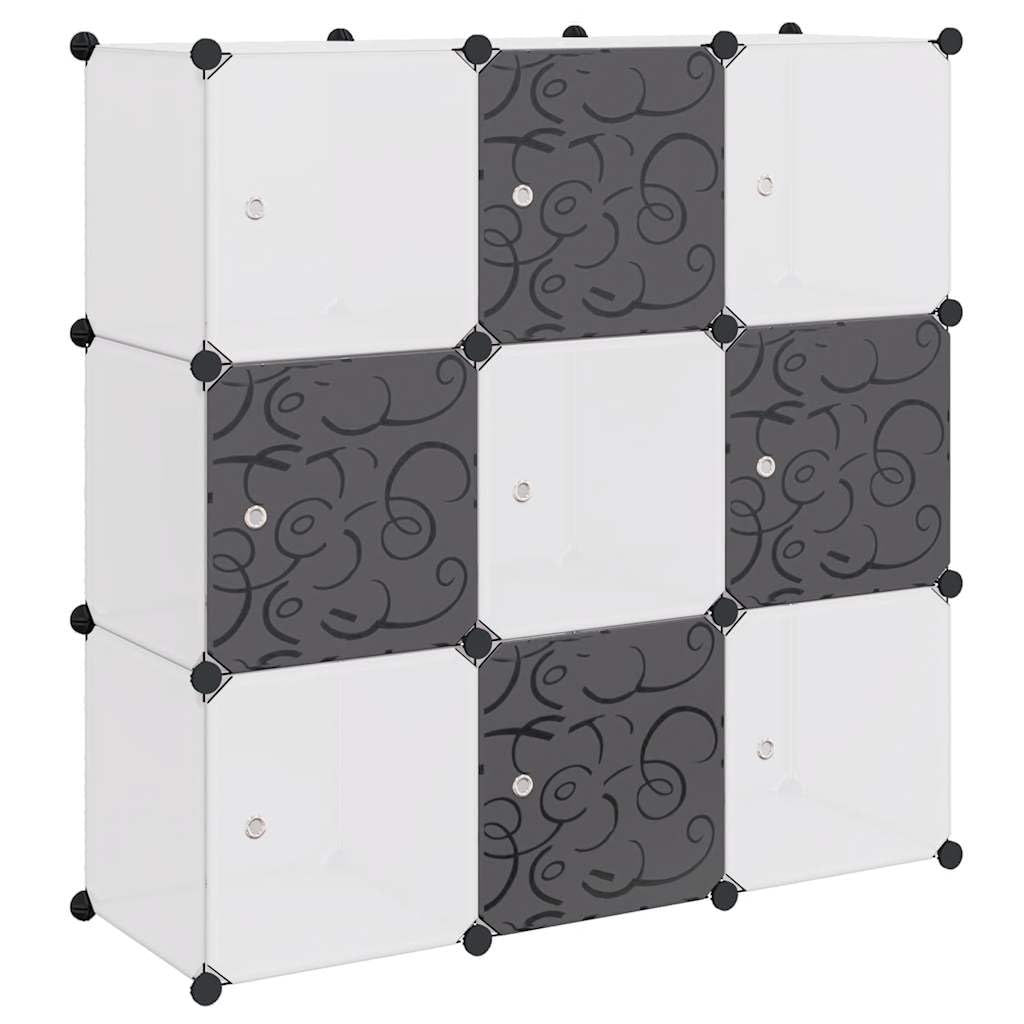 vidaXL Würfelregal 9 Fächer Bücherregal Raumteiler Standregal Wandregal Regal Schwarz und Weiss, Sch