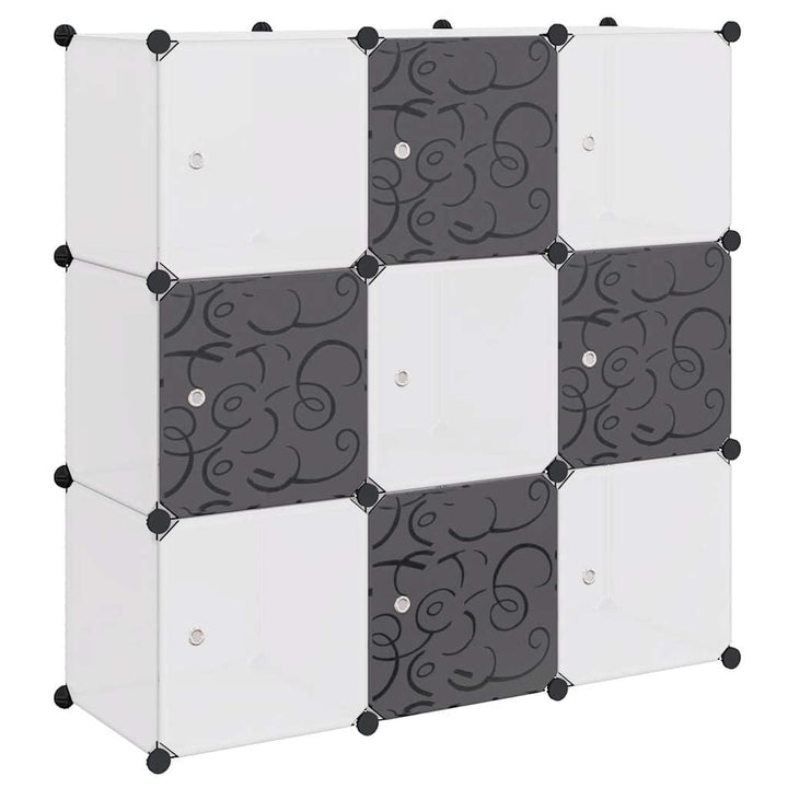 vidaXL Würfelregal 9 Fächer Bücherregal Raumteiler Standregal Wandregal Regal Schwarz und Weiss, Sch