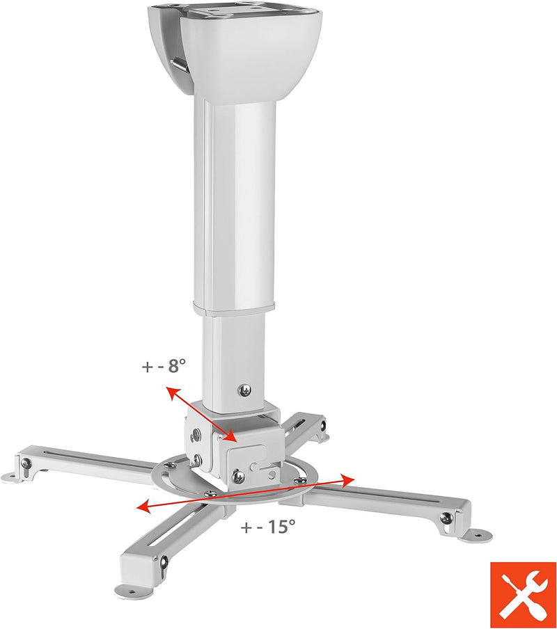 celexon neigbare Beamer-Deckenhalterung weiss Multicel 3040Pro - 30-40cm Deckenabstand - bis 15kg 30