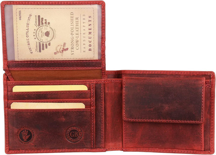Greenburry Vintage Geldbörse Leder 13 cm Rusty Red, Rusty Red
