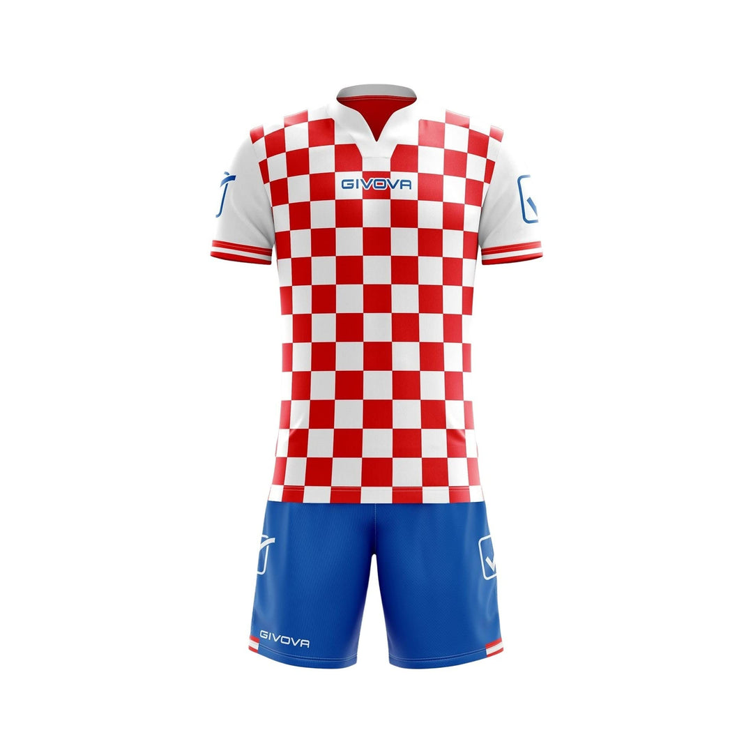 Givova Competition, Kit Fussball Unisex – Erwachsene L rot/hellblau, L rot/hellblau