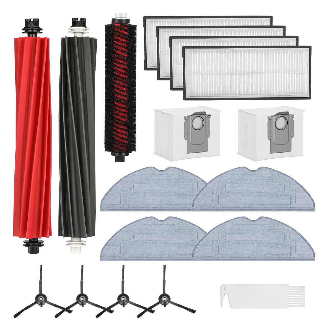 17 Stück Zubehör für Roborock S8 Pro Ultra Staubsauger -2*Hauptbürste (DuoRoller Bürste),1*Reinigung