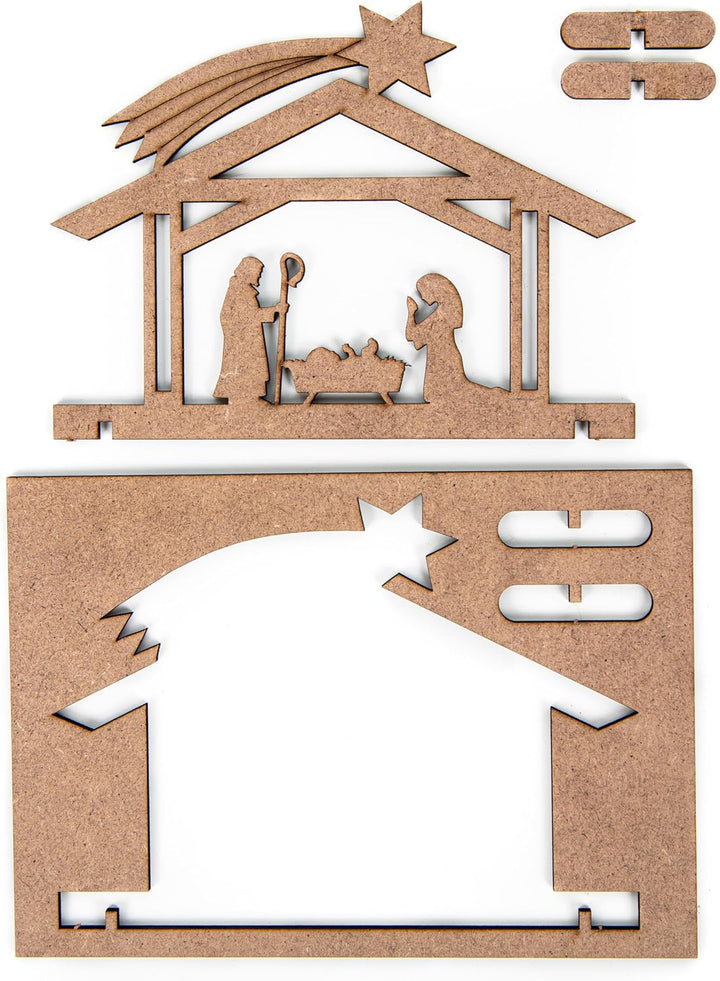 Logbuch-Verlag 9 Krippen Miniaturen Holz Tischkrippe kleine Krippenfiguren zum Verschenken Holzkripp