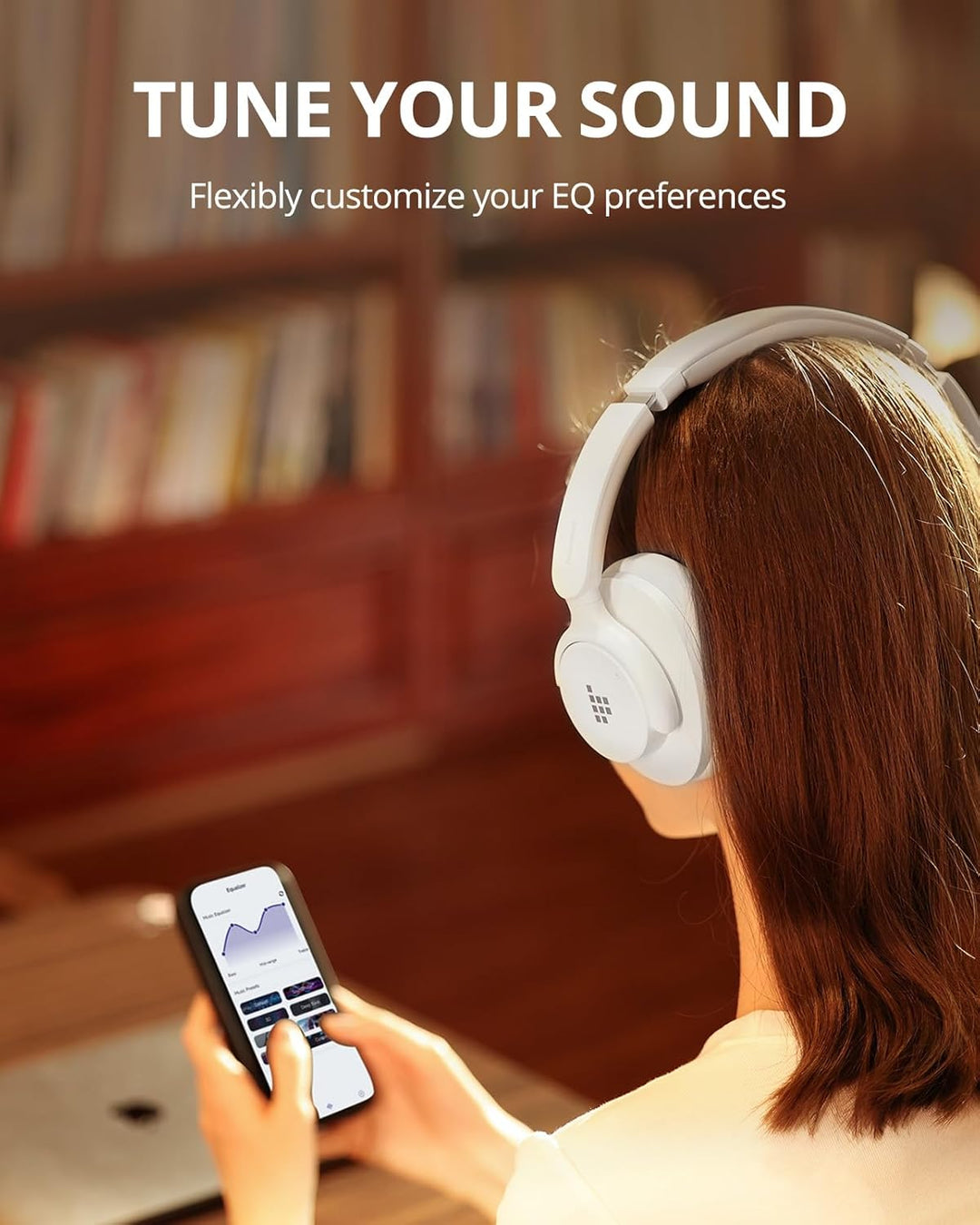 Tronsmart Q20S Hybrid Noise Cancelling Kopfhoerer Kabellos, Over Ear Kopfhörer mit Mikrofon, Hi-Res-