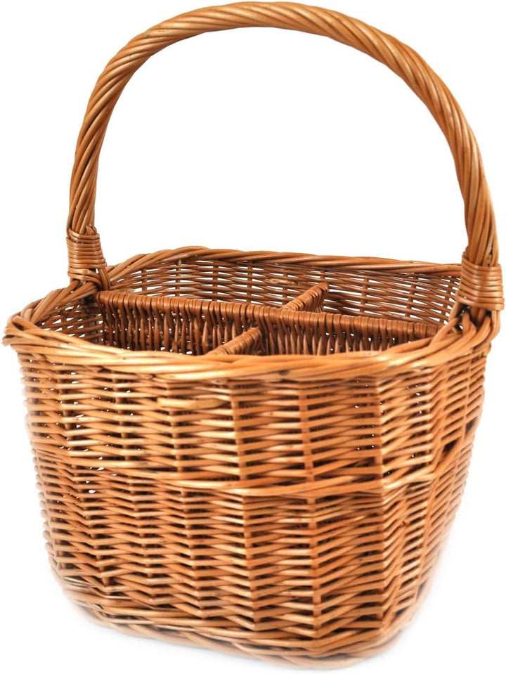 MyBer® Weidenkorb Flaschenkorb Tragekorb Korb aus Weide für 4 Flaschen braun K14-121