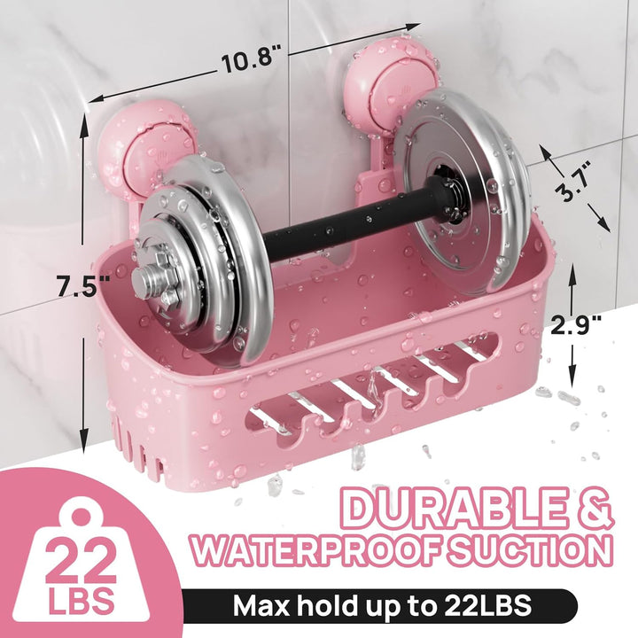 LEVERLOC Saugnapf Badregal Ohne Bohren Duschablage Saugnapf Max Hold 10 KG Bad Duschablage für Shamp