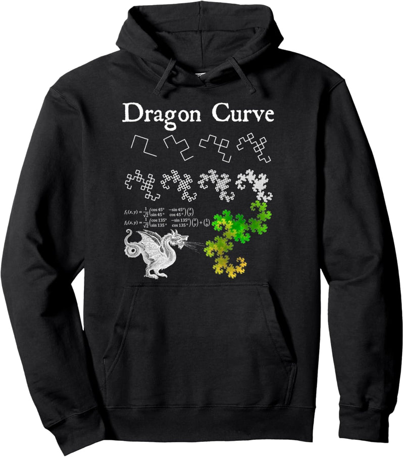 Nerdy Dragon Curve Fractal Chaos Physik Mathematik Lehrer Geek Pullover Hoodie