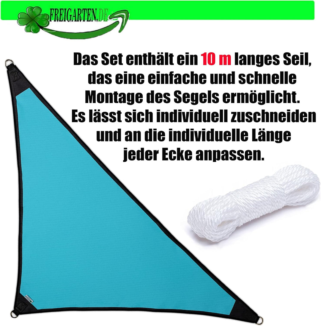 freigarten.de Sonnensegel Wasserdicht Sonnenschutz 100% Schutz vor UV dreieckig 1,6m x 1,6m x 2,2m B