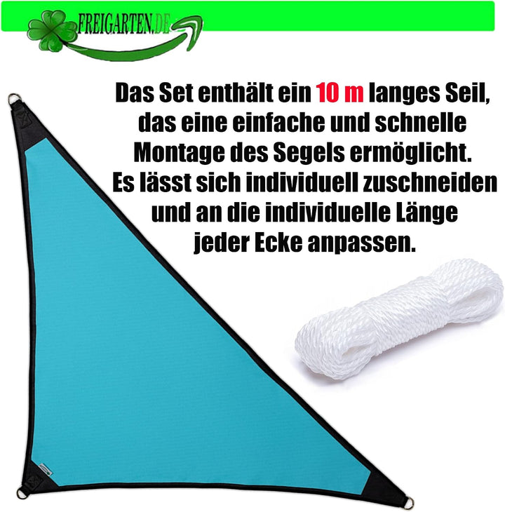 freigarten.de Sonnensegel Wasserdicht Sonnenschutz 100% Schutz vor UV dreieckig 1,6m x 1,6m x 2,2m B