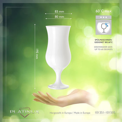 PLATINUX Schwarze & Weisse Cocktailgläser 400ml (max. 470ml) aus Glas Set 6-Teilig Longdrinkgläser P