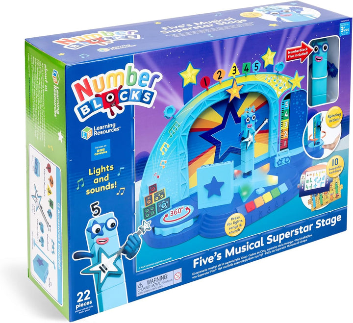 Learning Resources Numberblock Five’s Magical Superstar Stage, Spielzeug für 3-jährige Jungen und Mä
