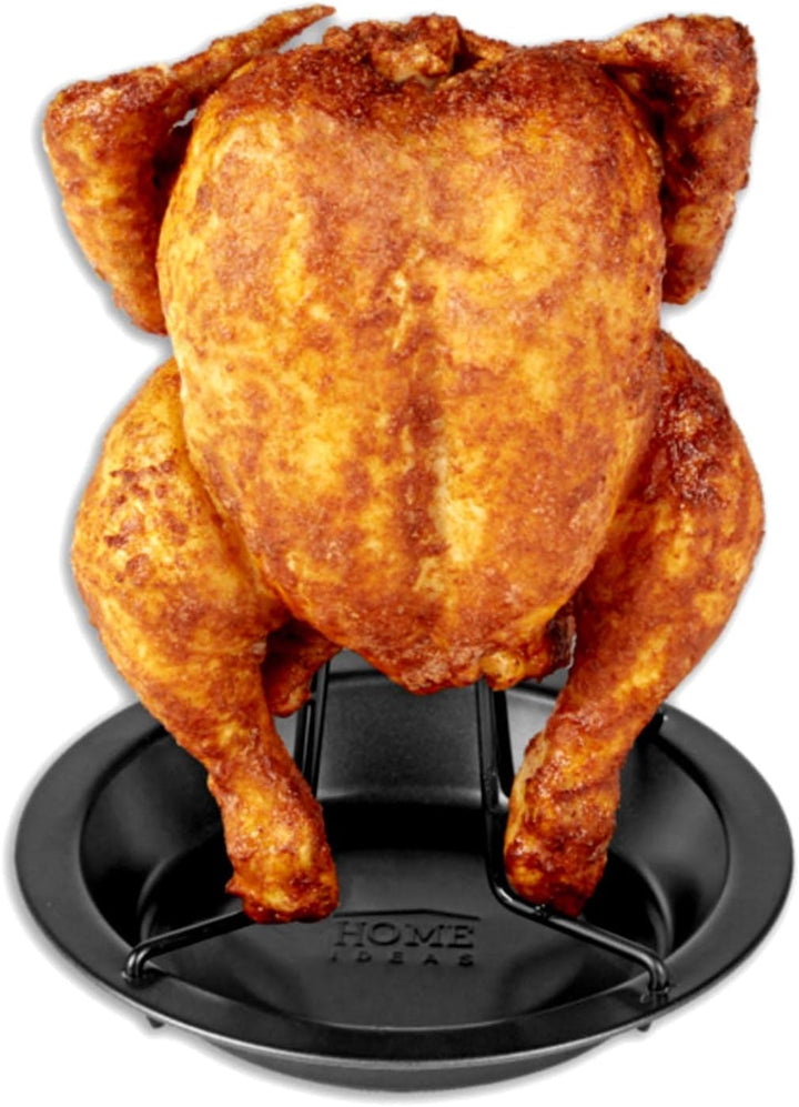 2x Hähnchenhalter inkl. Auffangschale Hähnchenbräter Grill Ofen Hähnchengriller Hähnchen Halter Stän