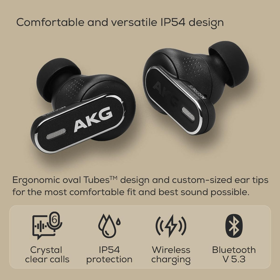 AKG N5 Hybrid TWS Headset – Kabelloser kristallklarer Sound, True Adaptive Noise Cancelling, Zoom-ze