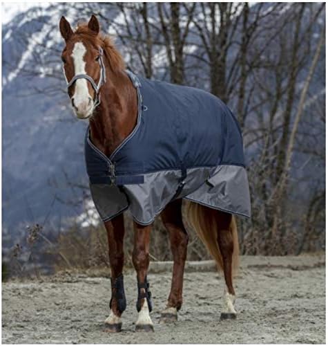 Equit'M Unisex Turnout Teppich Tyrex 600 D, 130 cm 4 ft/9-Inch/145 cm marineblau/grau, 4 ft/9-Inch/1