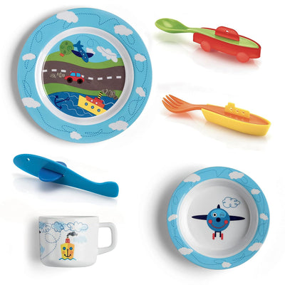 Guzzini - Bimbi, Traffic Tischset, Tief, Flachteller, Glas, Bestecke - Verschiedene Farben, 39x25.5x