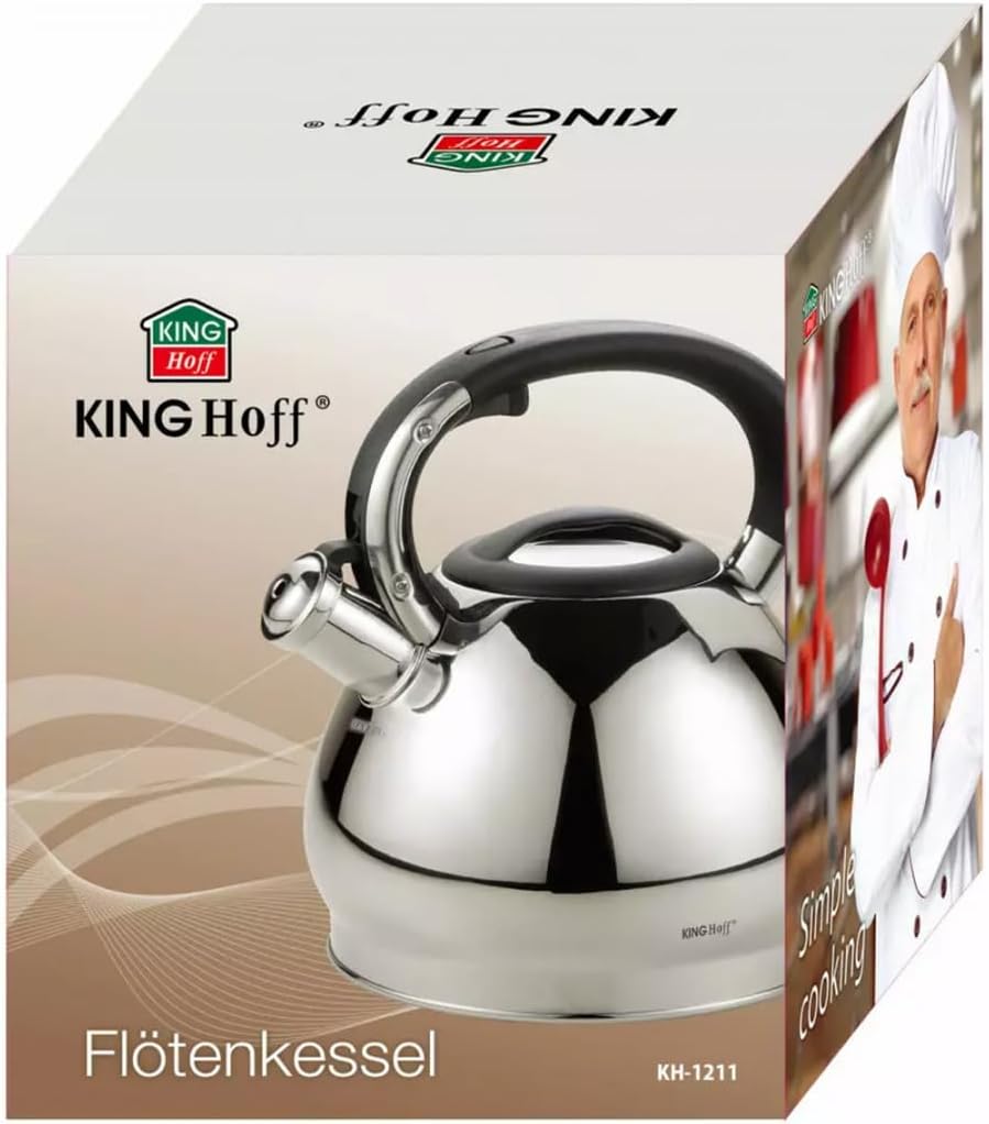 King Hoff Edelstahl Flötenkessel Teekessel Wasserkessel 3,4 Liter KH-1211