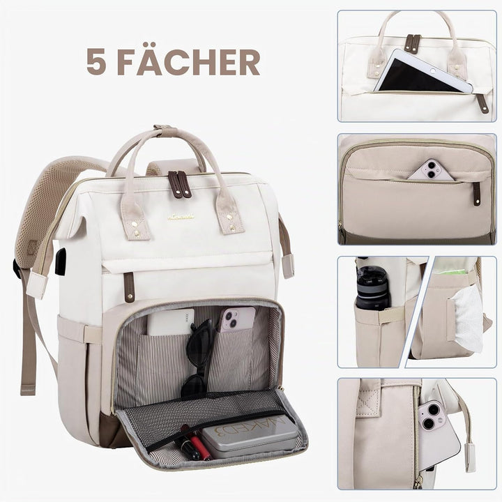 LOVEVOOK Rucksack Damen Laptop Rucksäcke mit Laptopfach 15.6 Zoll Schulrucksack Mädchen Teenager Sch