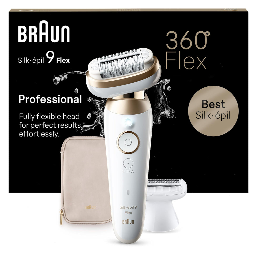 Braun Silk-épil 9 Flex, Epilierer mit flexiblem 360 Kopf für eine einfache Haarentfernung, Wet&Dry,
