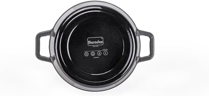 Berndes Bräter B.iron 2,5L mit Deckel - 20 cm - Gusseisen mit Emaillebeschichtung - Kochtopf zum Sch