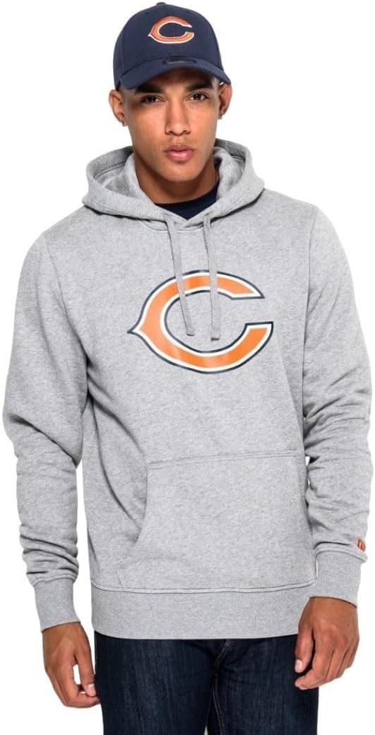 New Era - Chicago Bears - Hoody - Team Logo Po Hoody - Heather Grey S Gray, S Gray