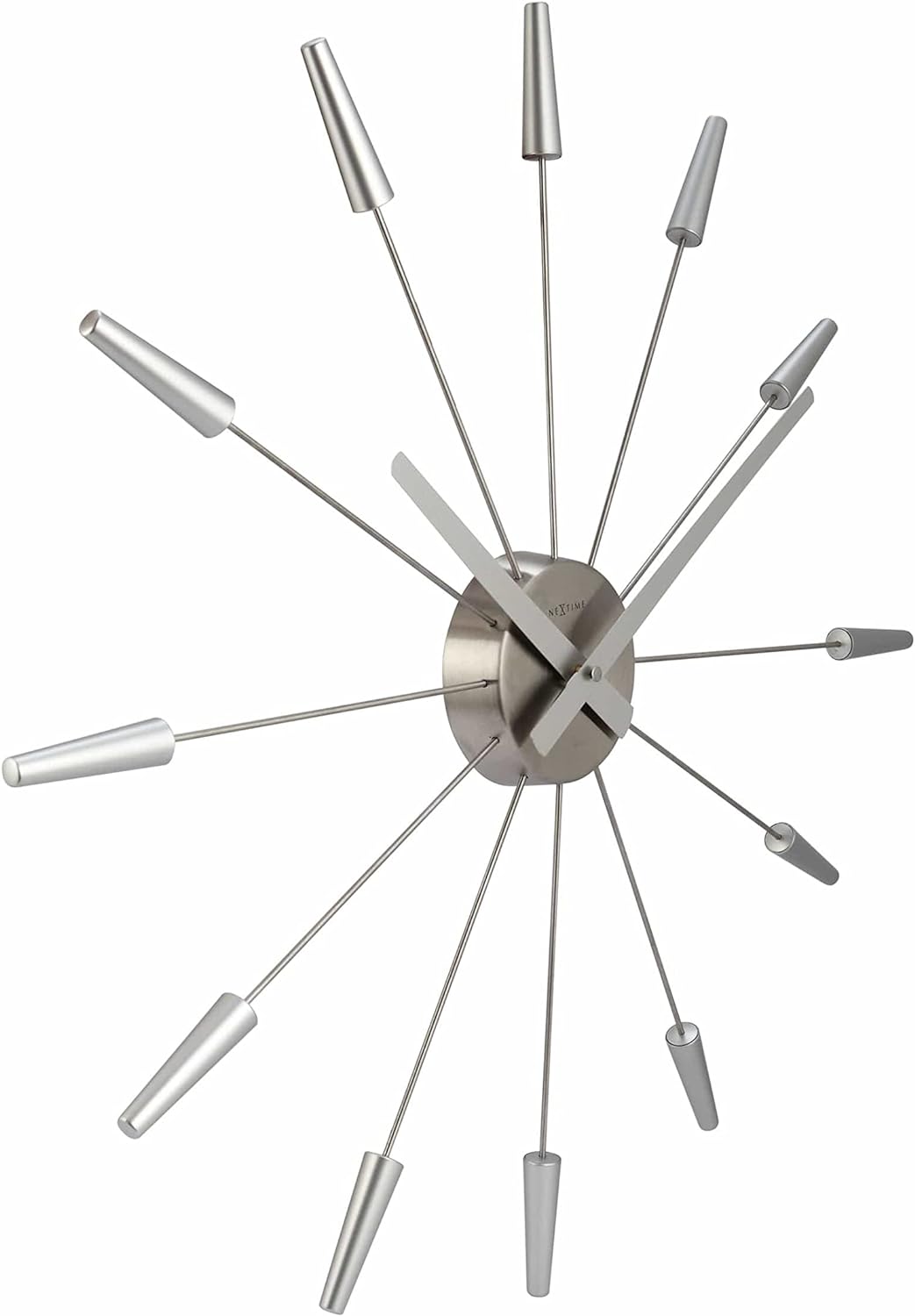Nextime 2610zi Wanduhren, Metall und Kunststoff, Silberfarben, Ø 58 cm
