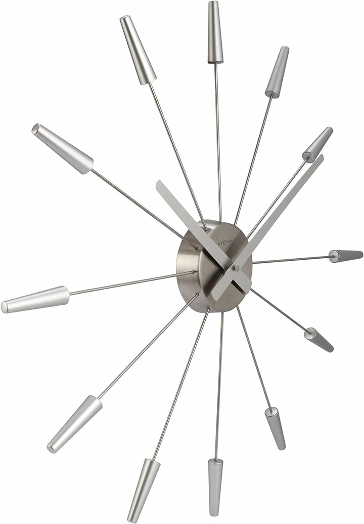 Nextime 2610zi Wanduhren, Metall und Kunststoff, Silberfarben, Ø 58 cm